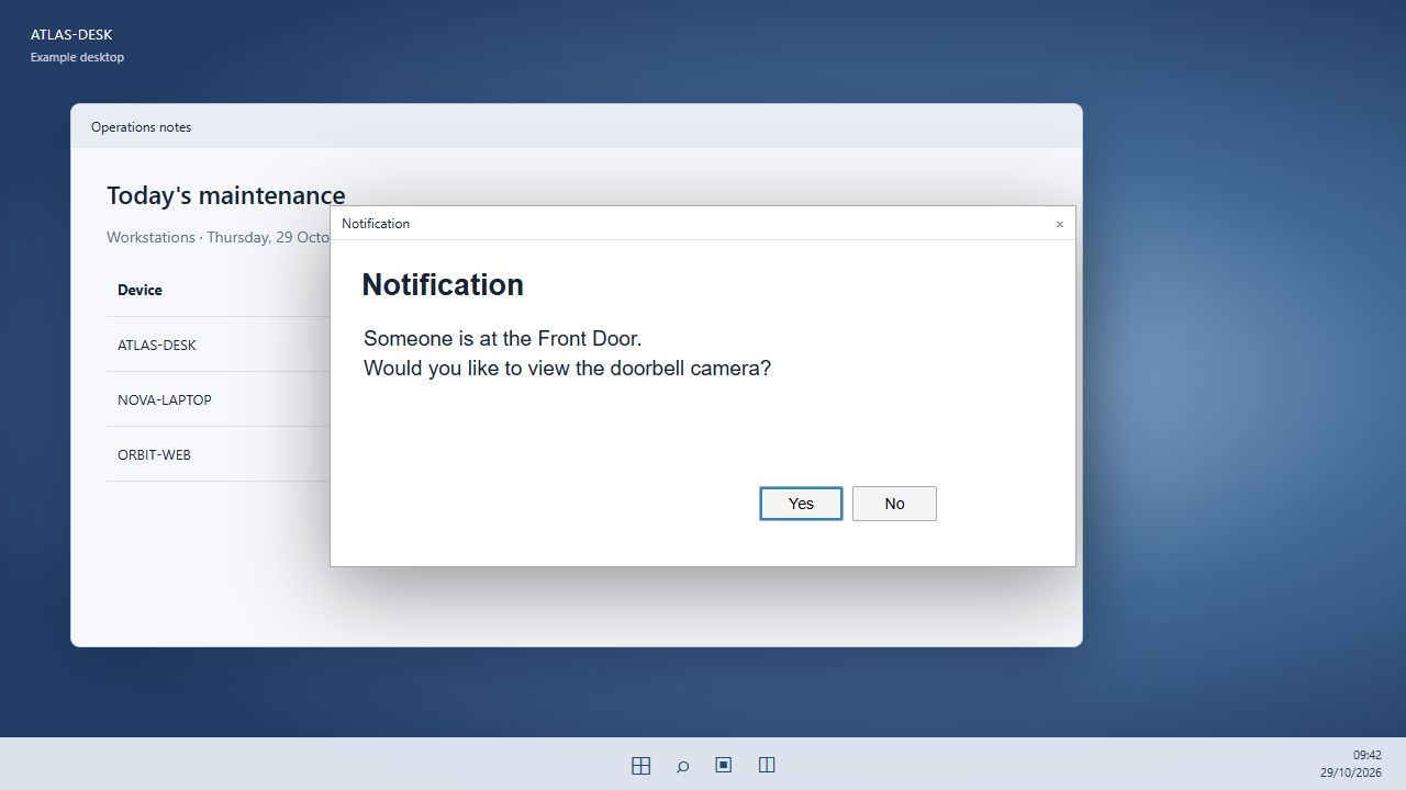 Ask before displaying the camera