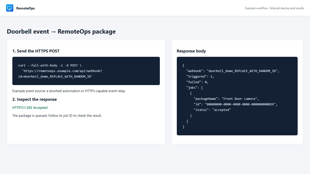 Webhook POST and job response