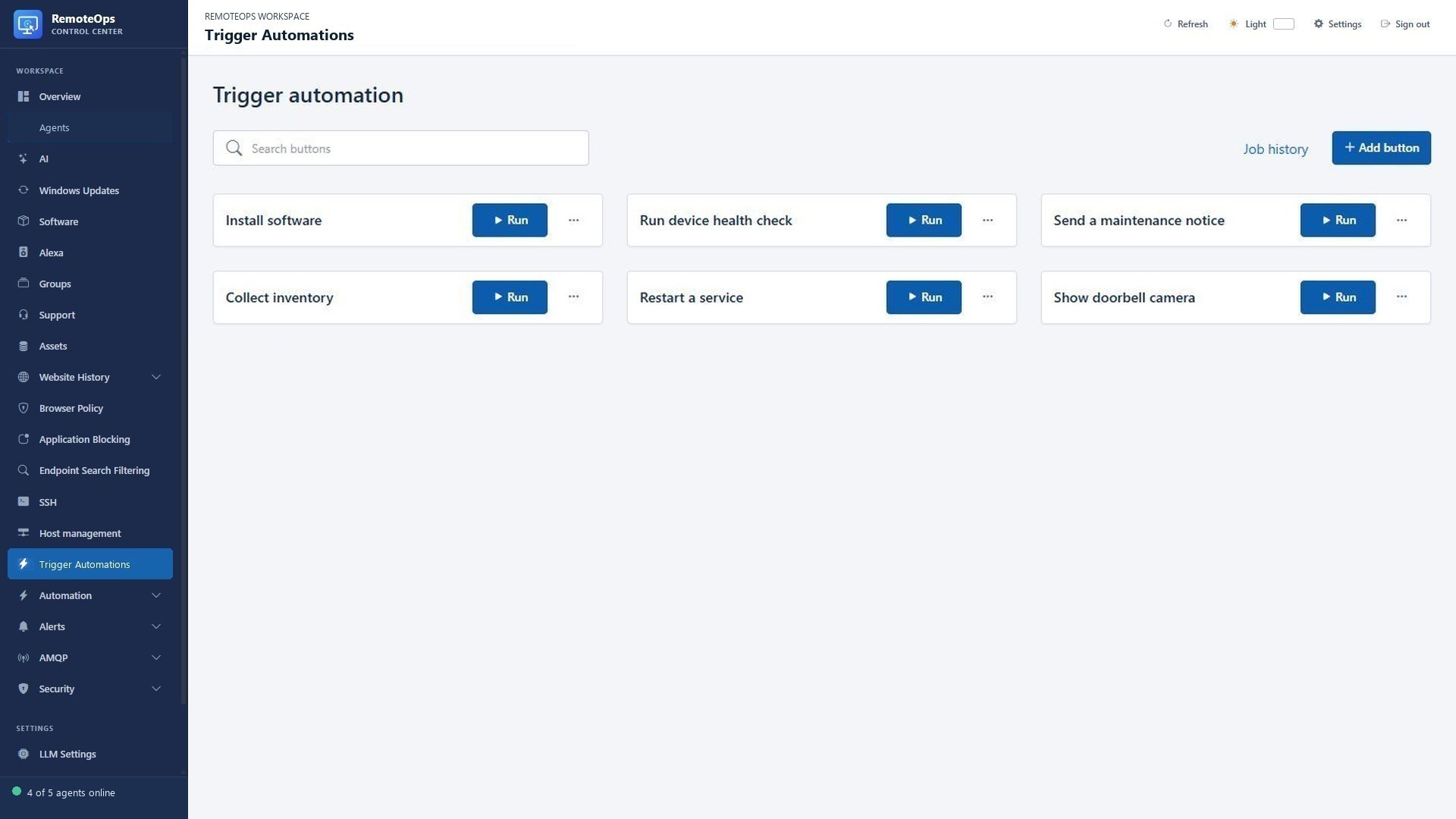 Trigger automation buttons
