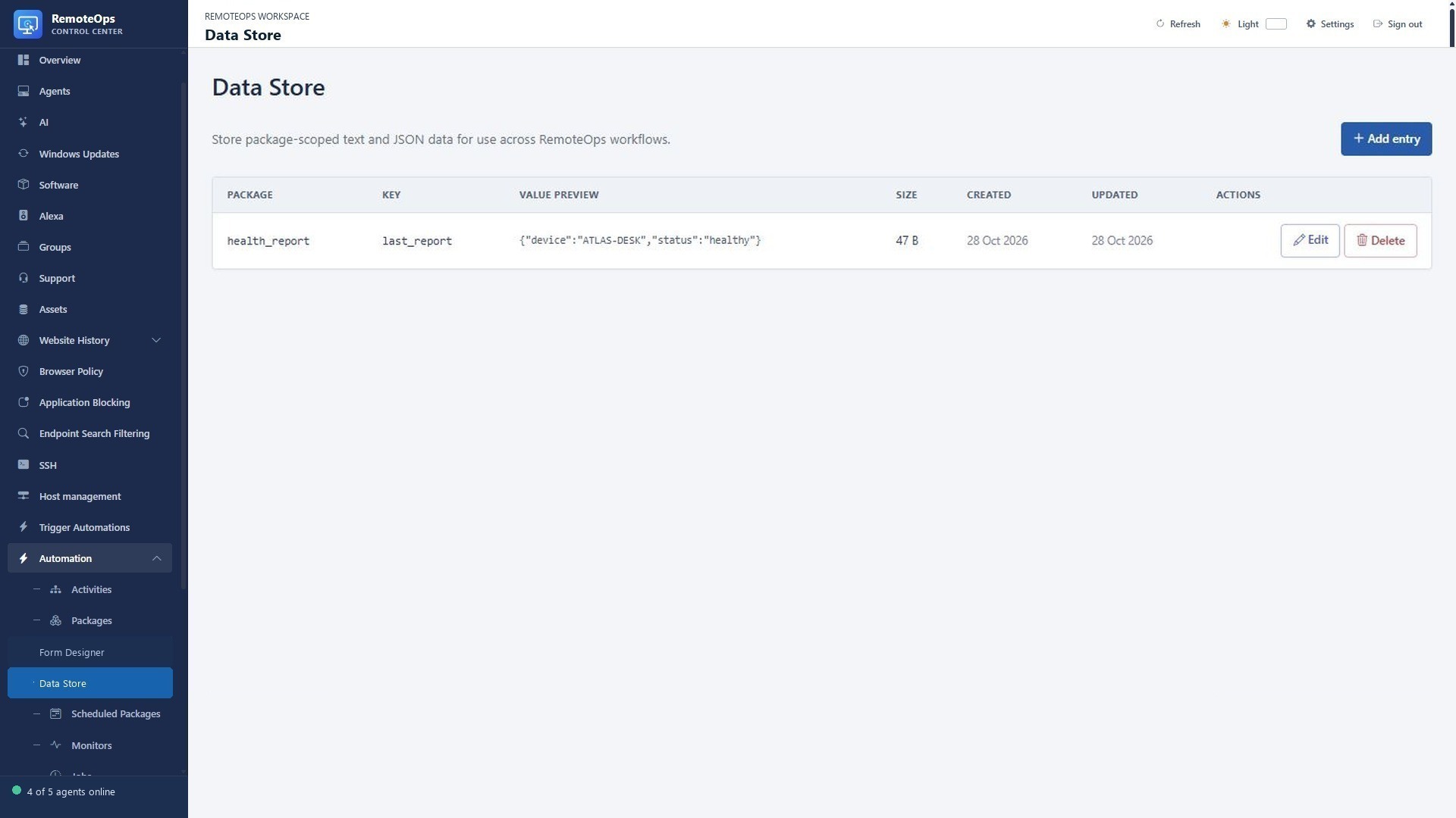 Package-scoped shared data