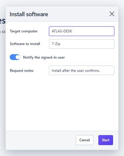 Software request form