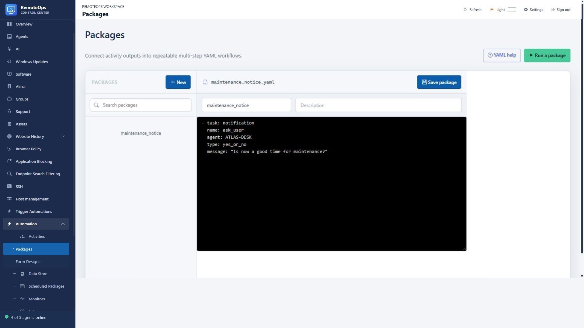 Configure the notification workflow