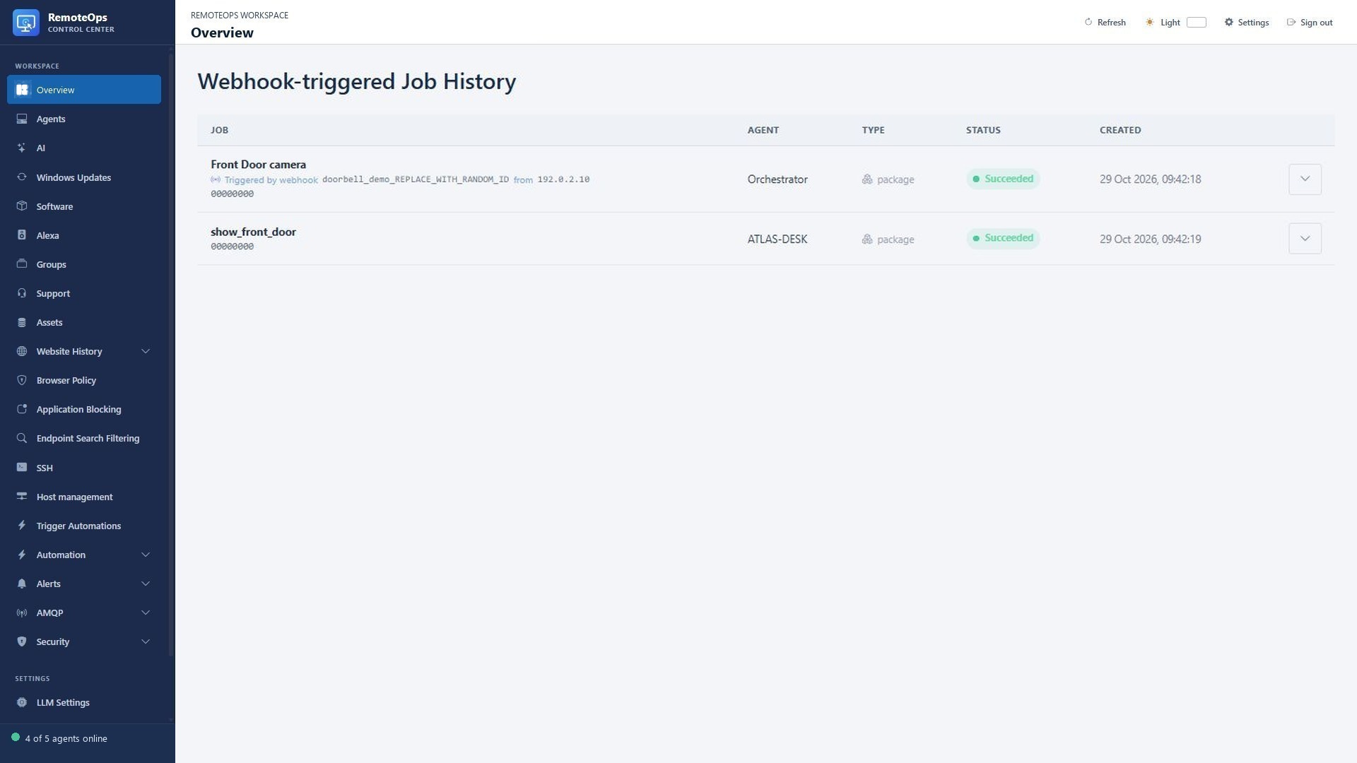 Trace webhook jobs and their source